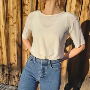 100% Silk Vintage cream blouse! Medium